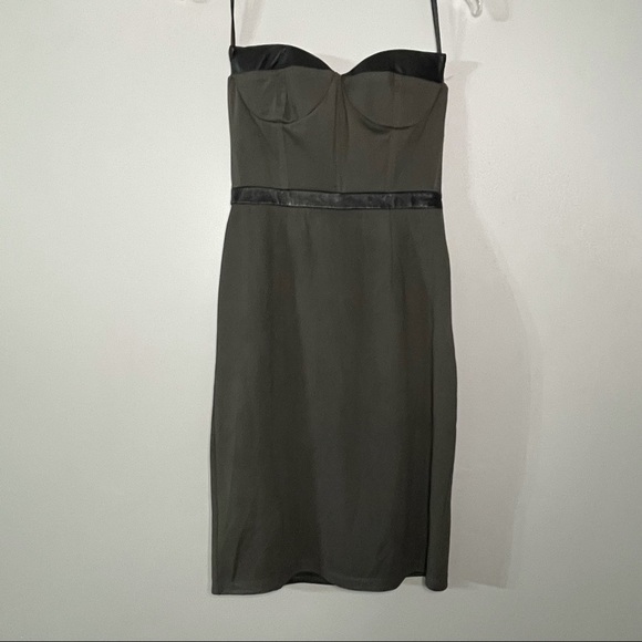 New! Blaque Label Strapless Grey and Black Body con Dress Size S - Picture 5 of 8